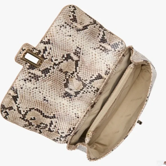 Brahmin Rosalie Beige Sandcastle Genuine Leather Crossbody - Picture 3 of 8